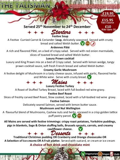 Menu_The Talisman_Brynmawr_image_1