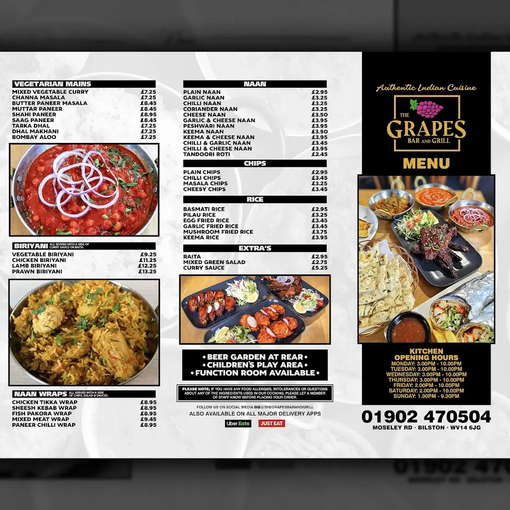 Menu_The Grapes Bar and Grill_Bilston_image_2