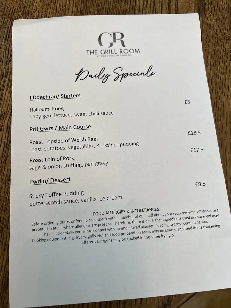 Menu_Grill Room at The Royal Oak Hotel_Betws-y-Coed_image_3