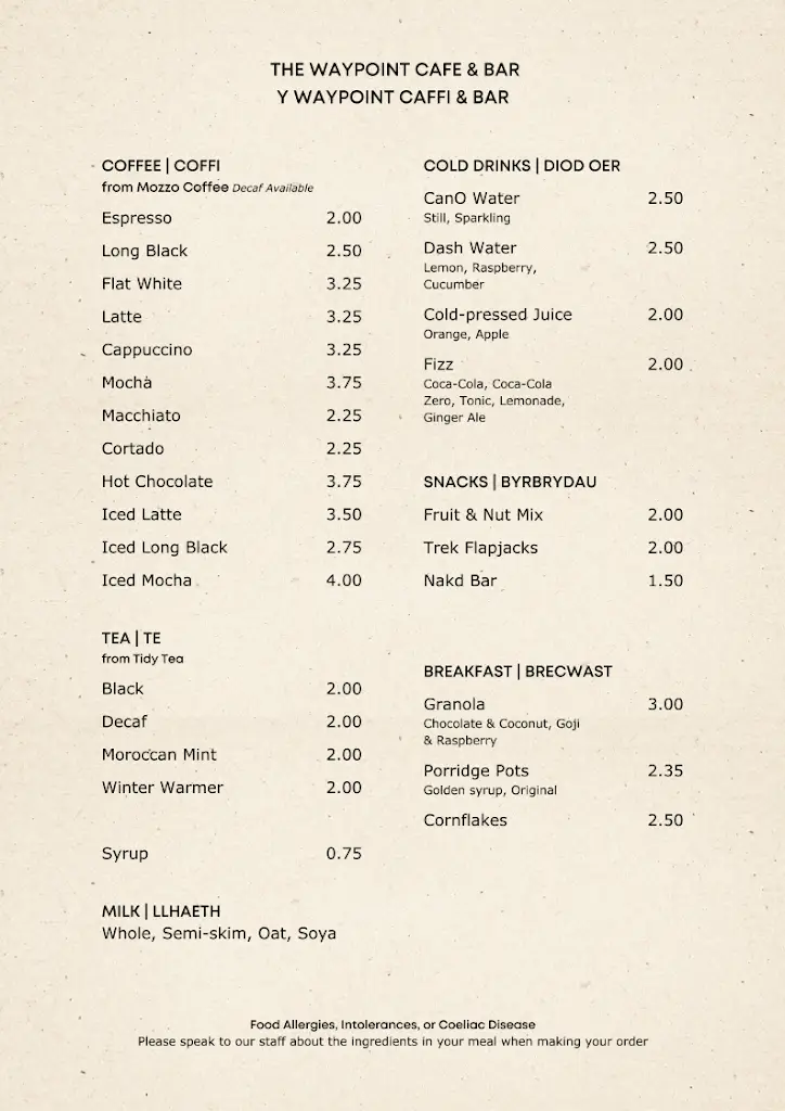 Menu_The Waypoint Cafe & Bar | Y Waypoint Caffi & Bar_Betws-y-Coed_image_1