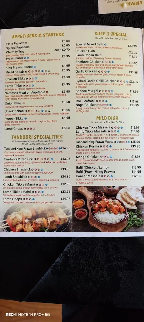 Menu_The spice House_Betws-y-Coed_image_1