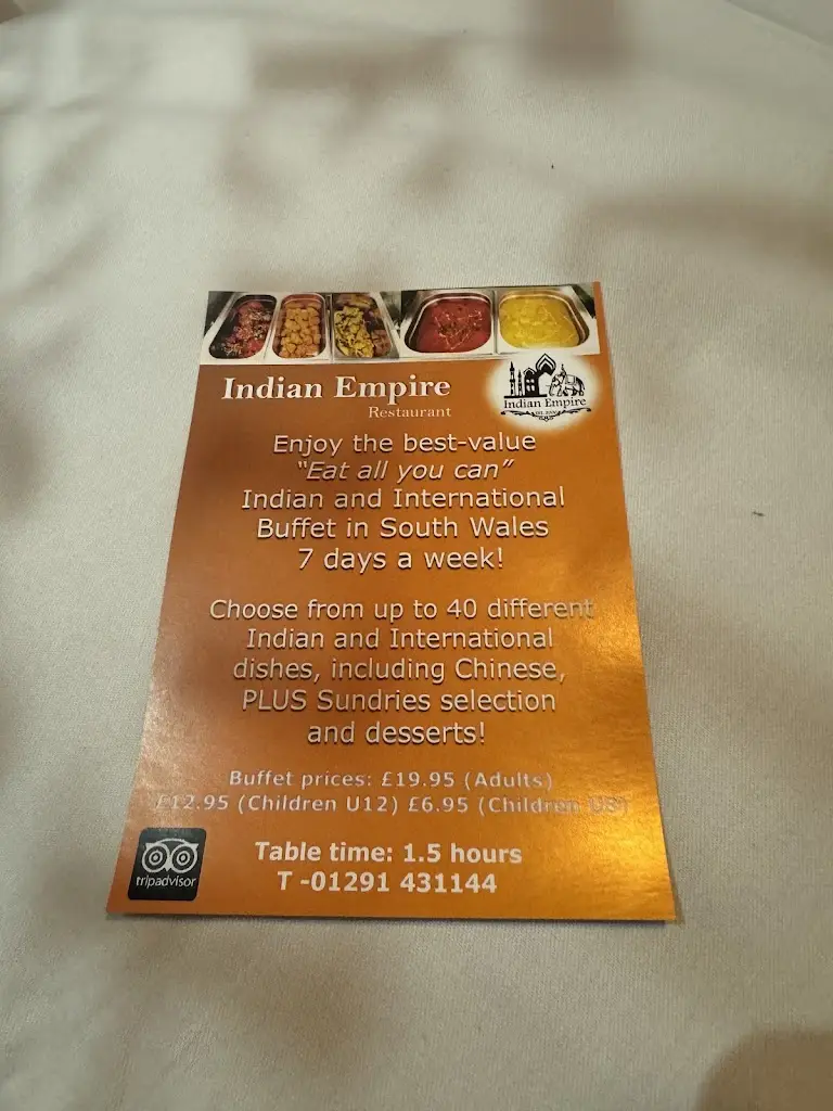 Menu_Indian Empire Ltd_Caerwent_image_2