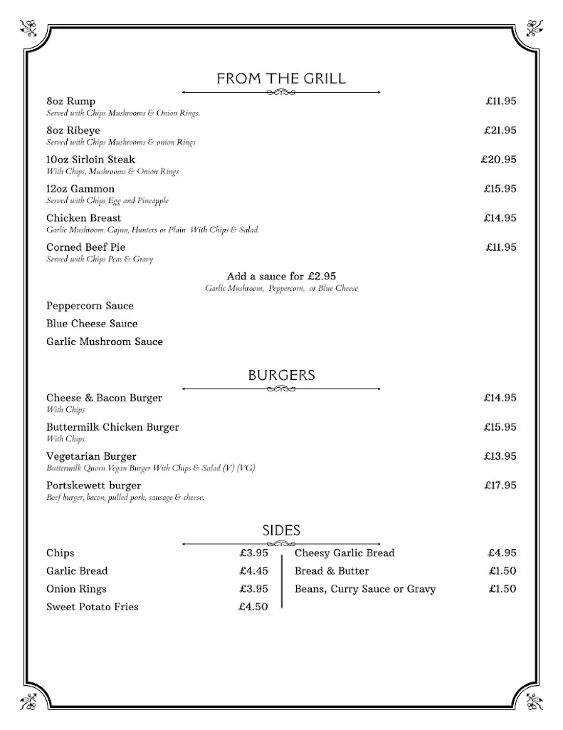 Menu_Portskewett Inn_Caerwent_image_1