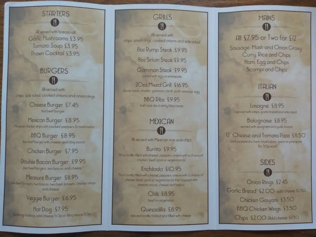 Menu_The Measure Inn_Caerwent_imagen_1