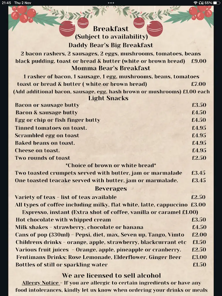 Menu_Teddy Bears Tearoom_Chirk_image_4