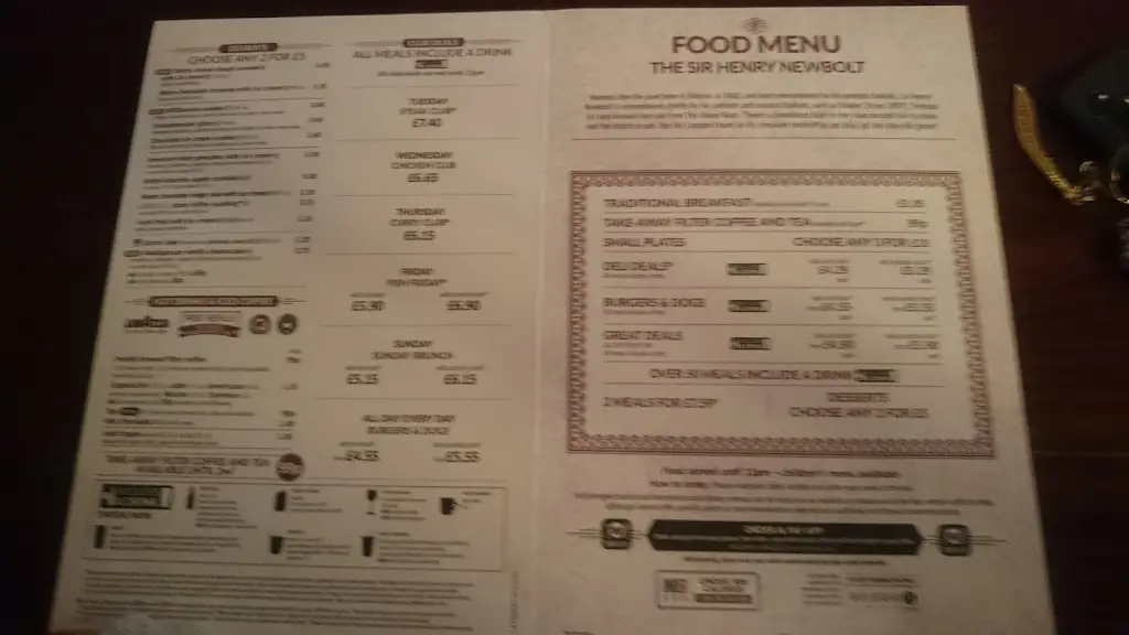 Menu_The Sir Henry Newbolt - JD Wetherspoon_Bilston_image_3