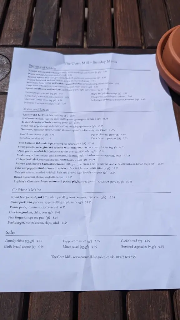 Menu_The Corn Mill_Chirk_image_4