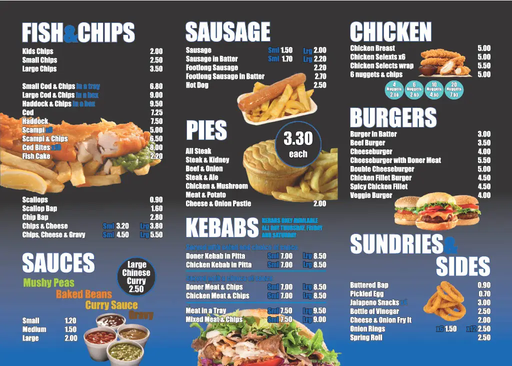 Menu_Georges Plaice_Coedpoeth_image_1