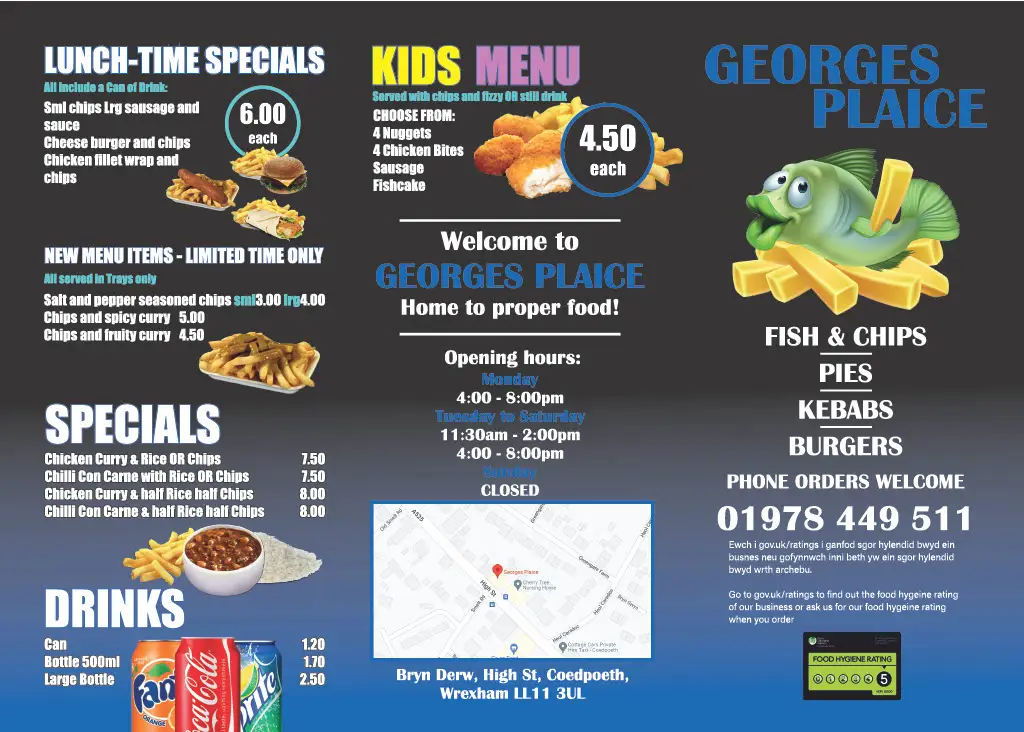 Menu_Georges Plaice_Coedpoeth_image_2
