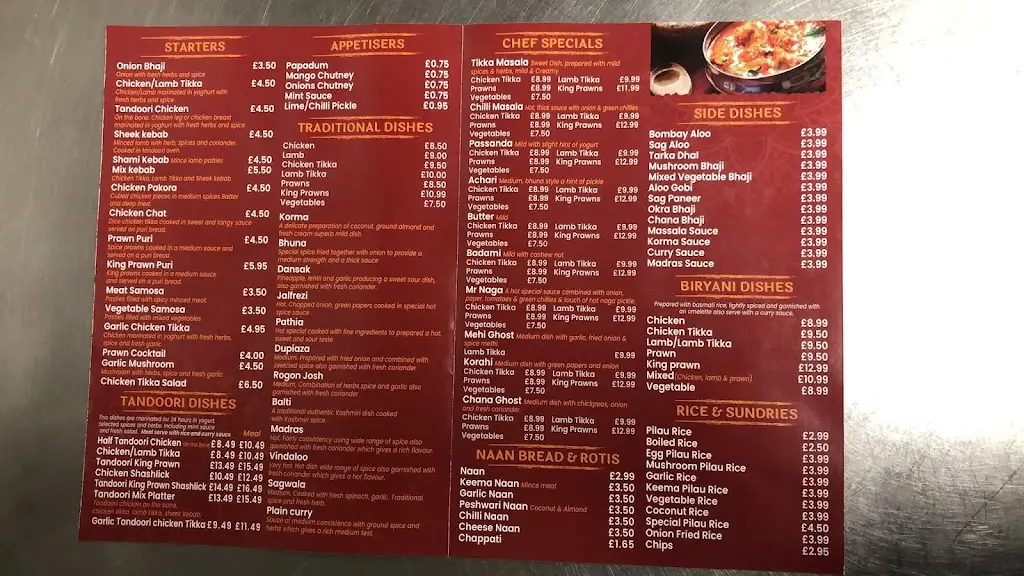 Menu_The Curry Kitchen_Coedpoeth_image_1
