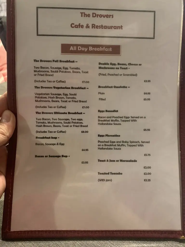Menu_The Drovers Cafe & Restaurant_Builth Wells_image_3