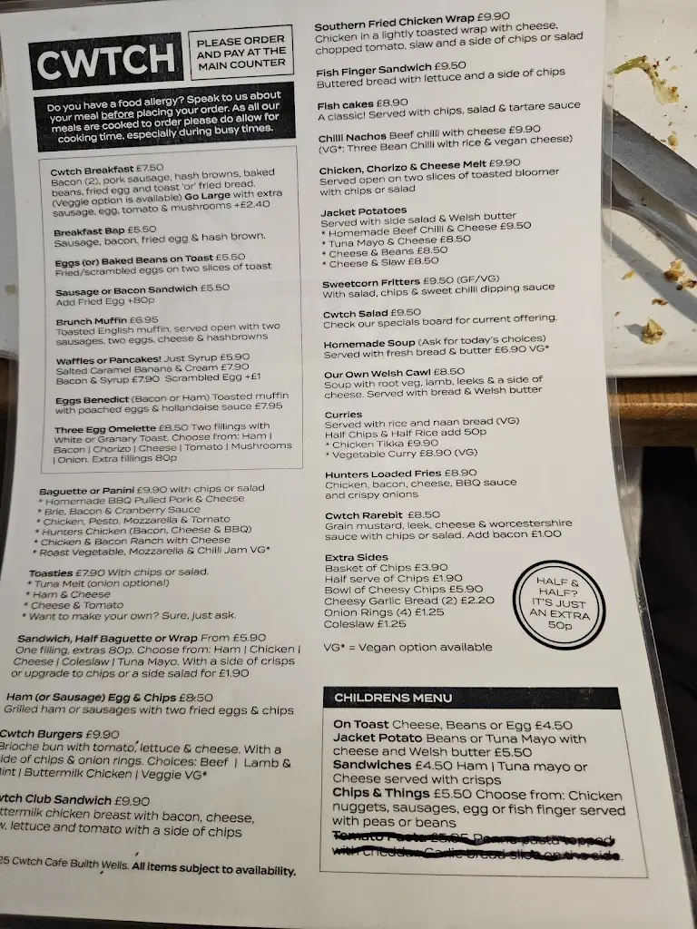 Menu_The Cwtch Cafe_Builth Wells_image_1