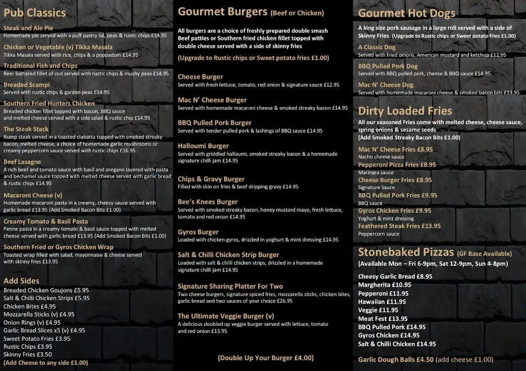 Menu_The White Horse_Builth Wells_image_1