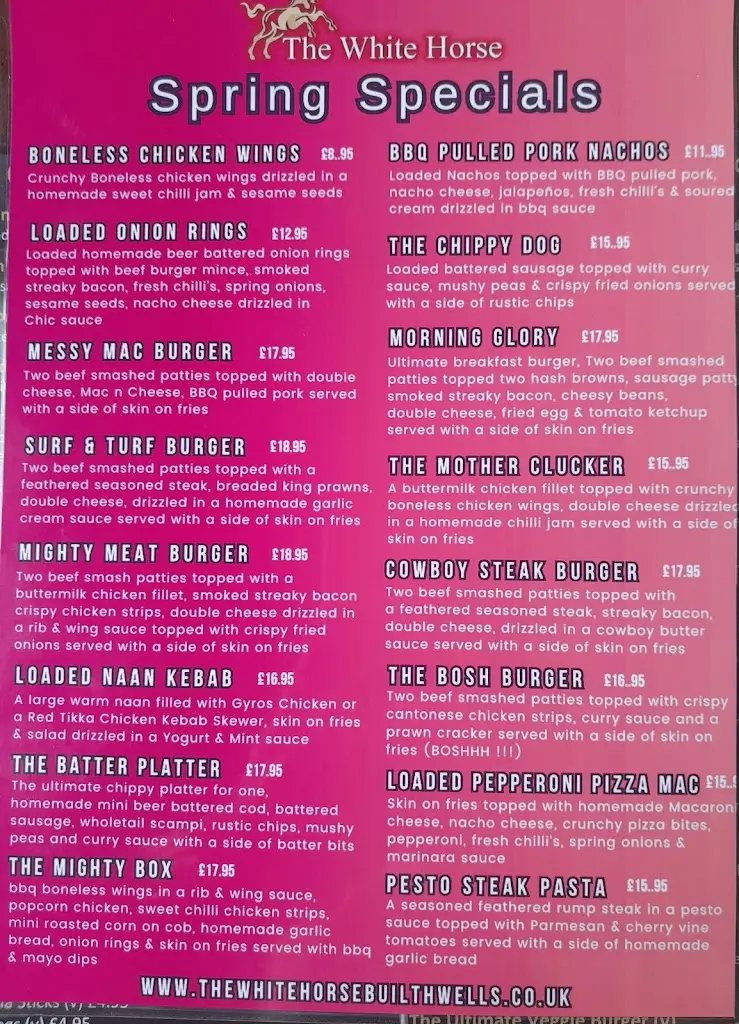 Menu_The White Horse_Builth Wells_image_3