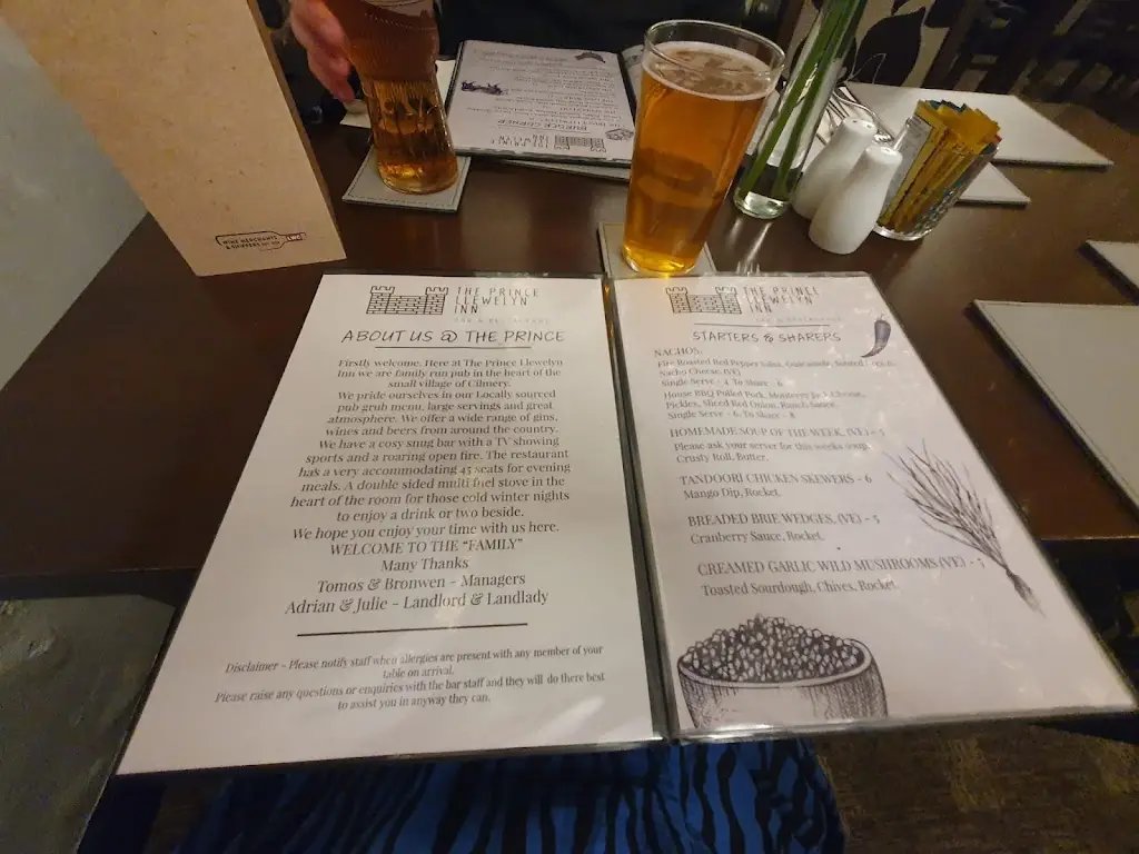 Menu_The Prince Llewelyn Inn_Builth Wells_image_1