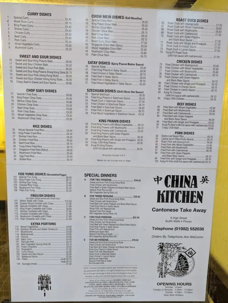 Menu_China Kitchen_Builth Wells_image_1
