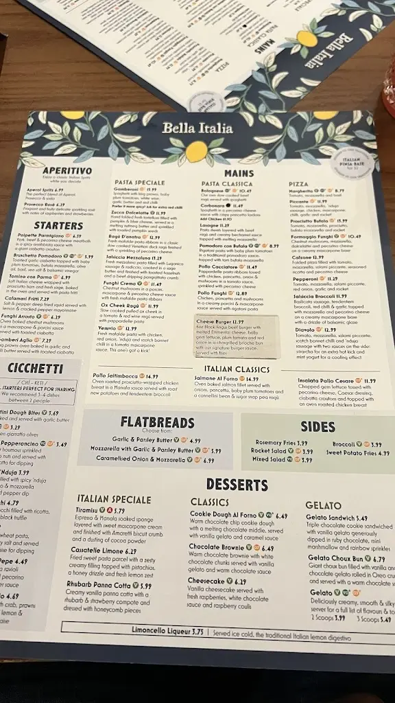 Menu_Bella Italia - Wolverhampton_Bilston_image_2