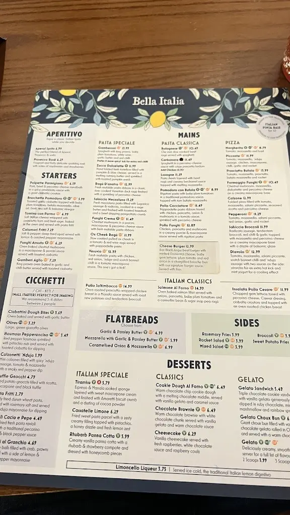 Menu_Bella Italia - Wolverhampton_Bilston_image_4
