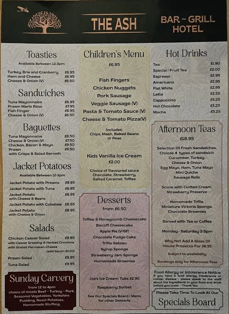 Menu_The Ash Bar & Grill _Burry Port_image_1