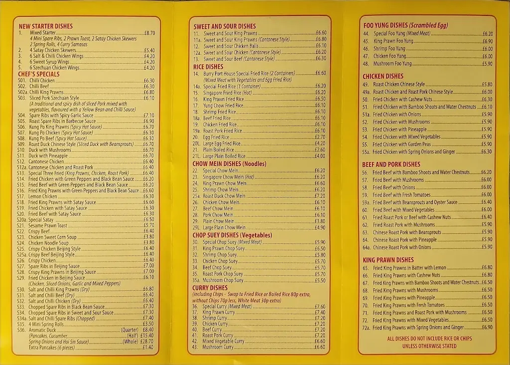Menu_Burry Port Chinese & English Takeaway_Burry Port_image_1