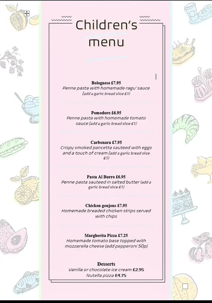 Menu_Bella Ciao Port Talbot_Cwmafan_image_1