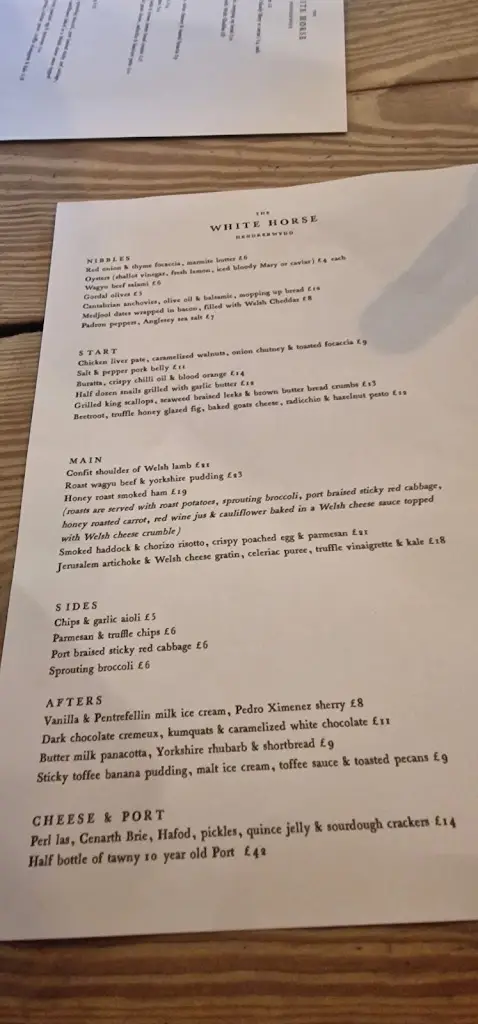 Menu_The White Horse Restaurant_Denbighshire_image_2