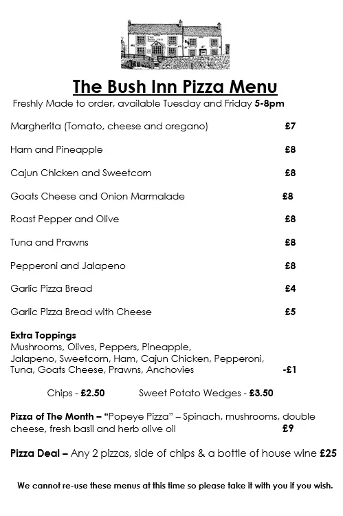 Menu_The Bush Inn_Cwmbran_image_2