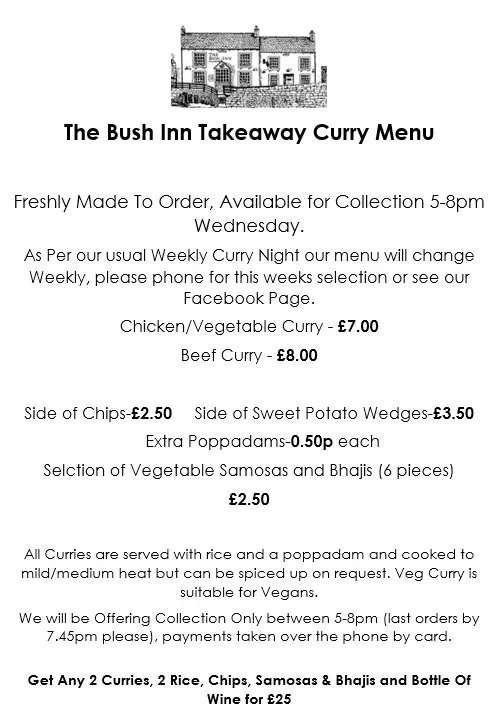 Menu_The Bush Inn_Cwmbran_image_3