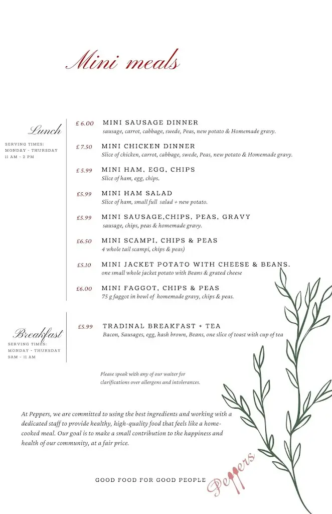 Menu_Peppers restaurant_Cwmbach_image_2