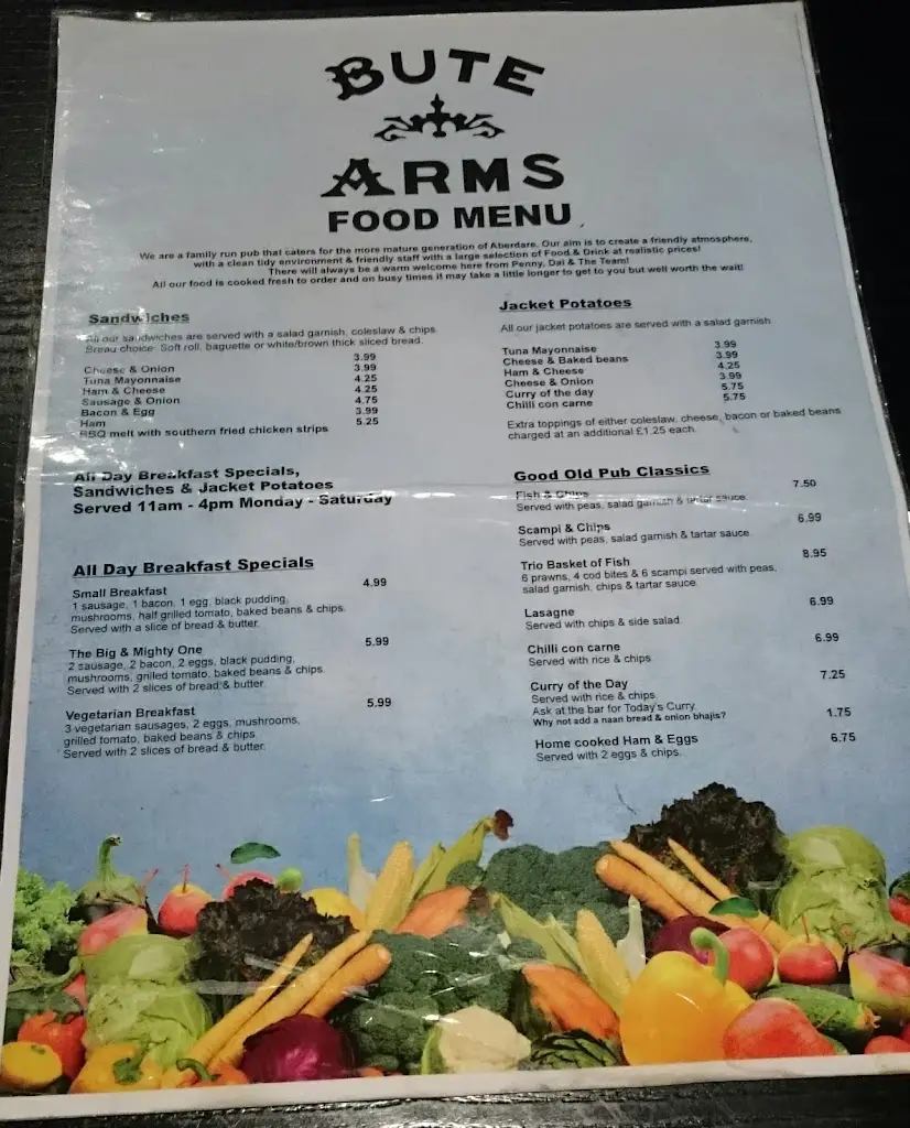 Menu_The Bute Arms_Cwmbach_image_1