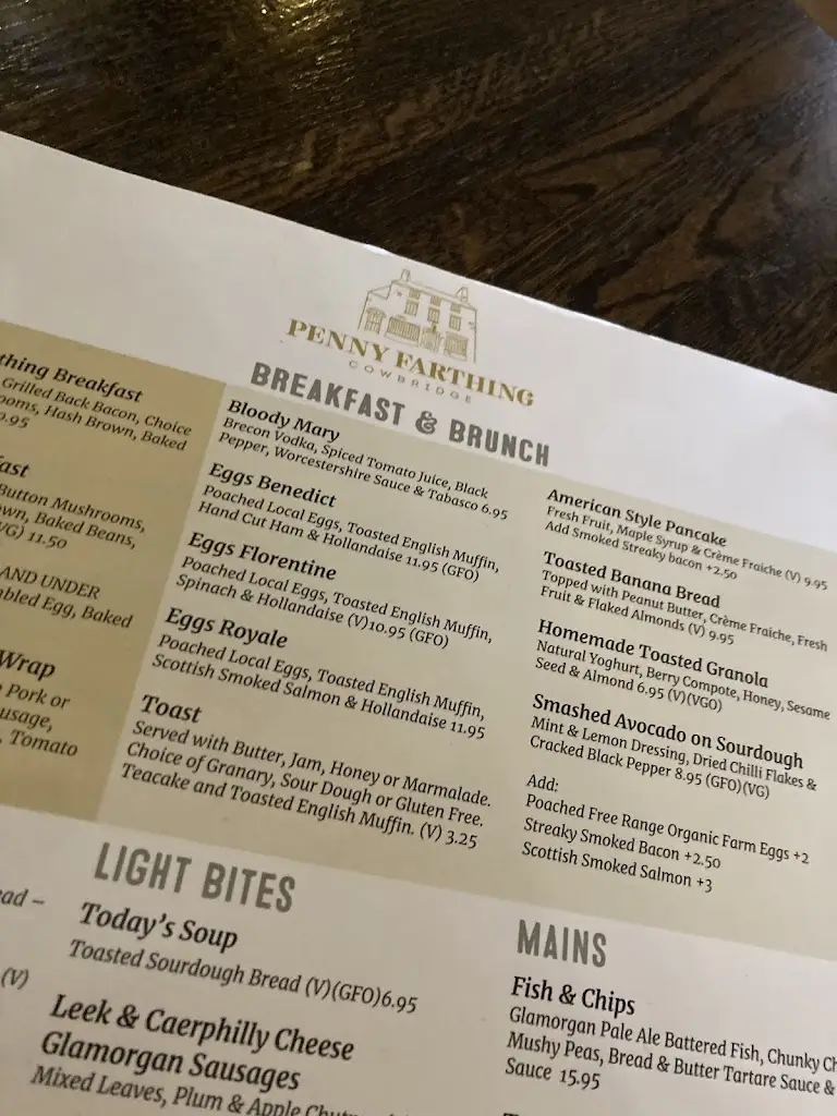 Menu_The Penny Farthing - Cowbridge_Cowbridge_image_2