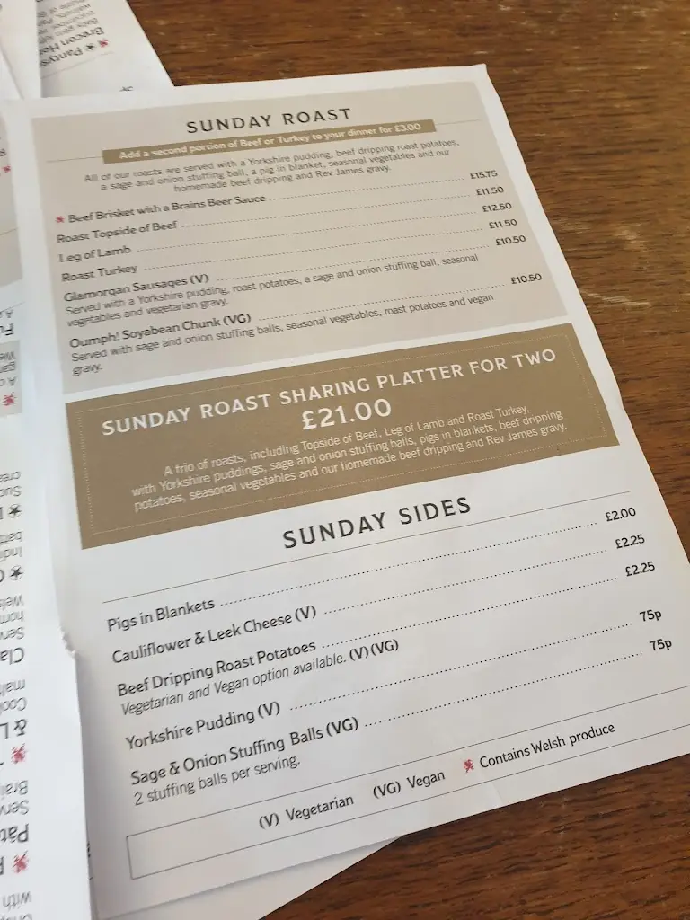 Menu_Duke Of Wellington Hotel_Cowbridge_image_1