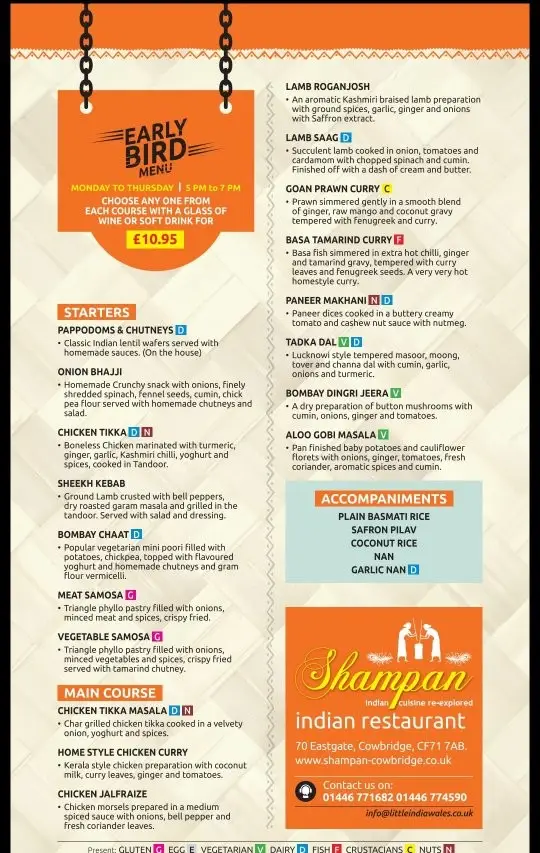 Menu_Shampan Indian_Cowbridge_image_4