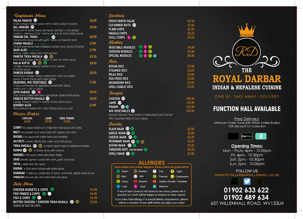 Menu_The Royal Darbar_Bilston_immagine_1