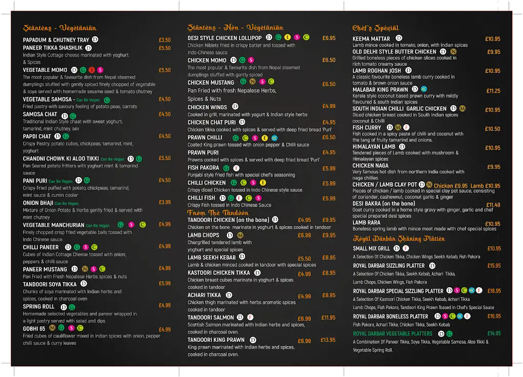 Menu_The Royal Darbar_Bilston_immagine_2