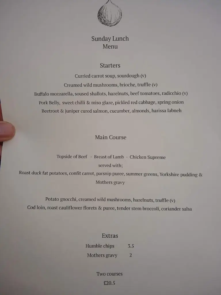 Menu_The Humble Onion_Dinas Powys_image_4
