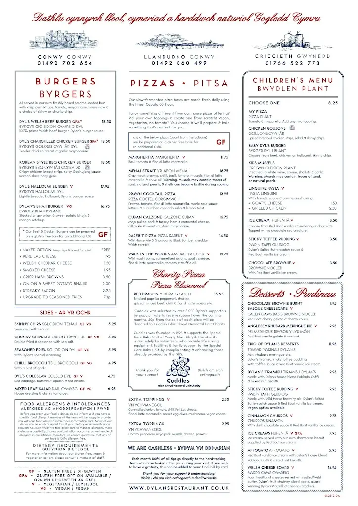 Menu_Dylan's Barmouth_Dyffryn Ardudwy_image_1