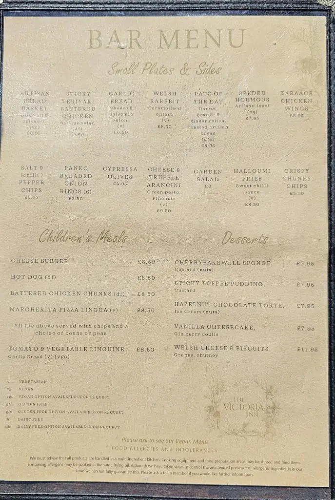 Menu_The Victoria Inn_Dyffryn Ardudwy_image_1