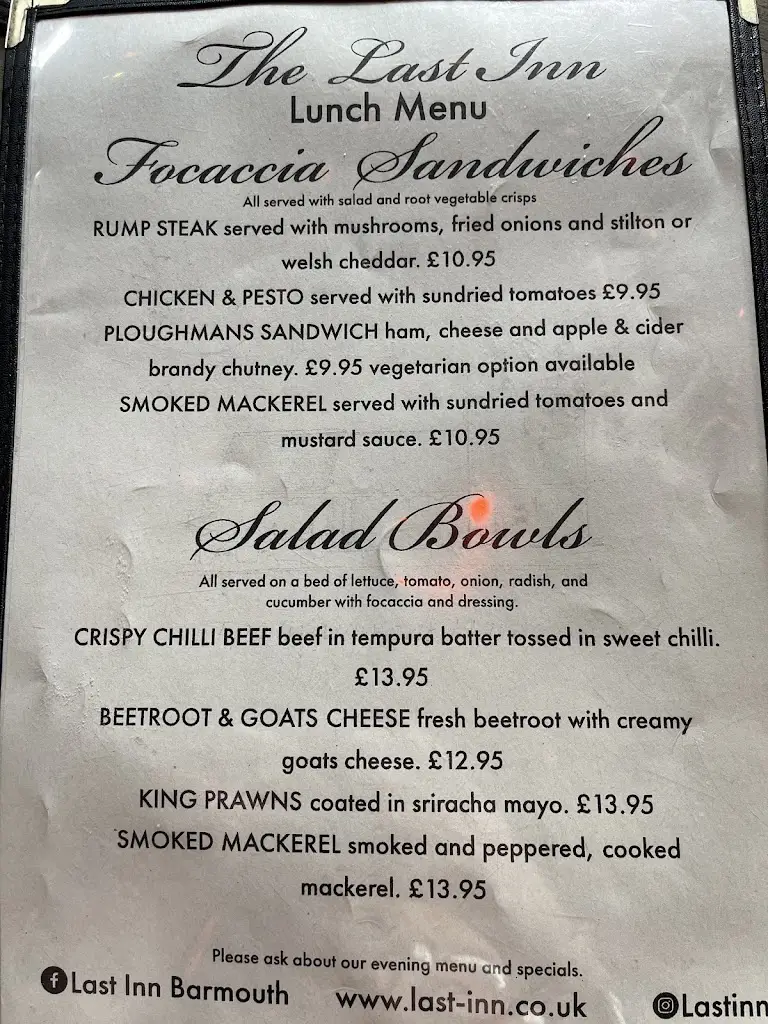 Menu_The Last Inn_Dyffryn Ardudwy_image_4