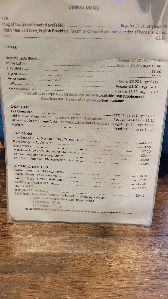 Menu_Davy Jones Locker_Dyffryn Ardudwy_image_2