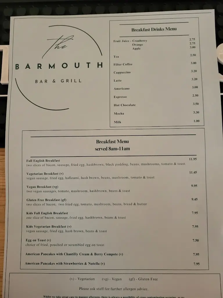 Menu_The Barmouth Bar & Grill_Dyffryn Ardudwy_image_4