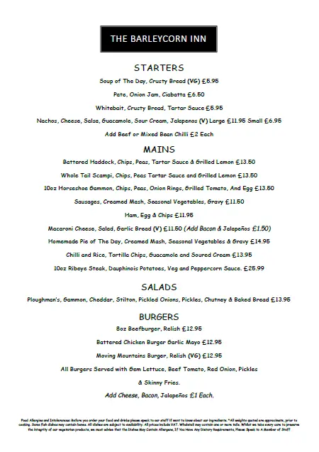 Menu_The Barleycorn Inn_Bishops Waltham_image_2