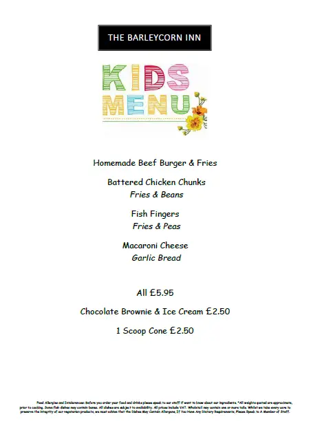 Menu_The Barleycorn Inn_Bishops Waltham_image_4