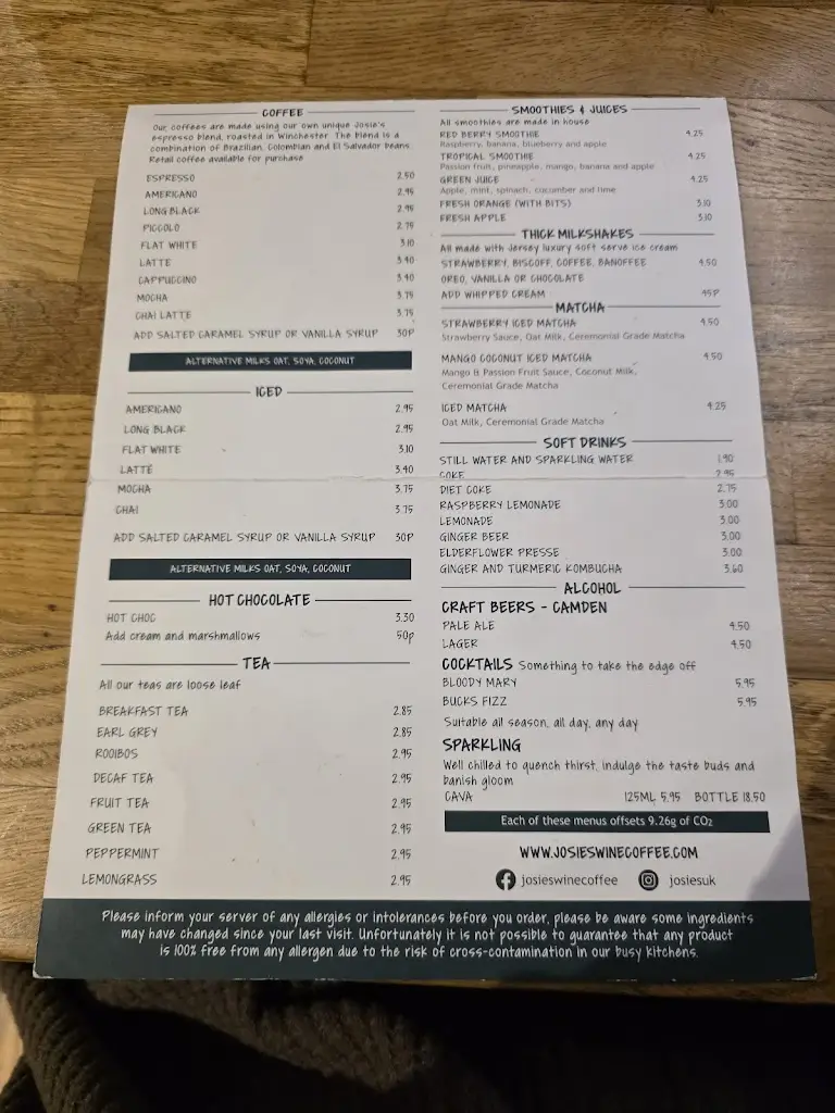 Menu_Josie's_Bishops Waltham_image_2