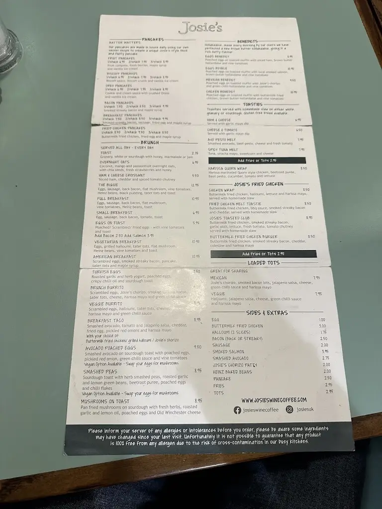 Menu_Josie's_Bishops Waltham_image_4