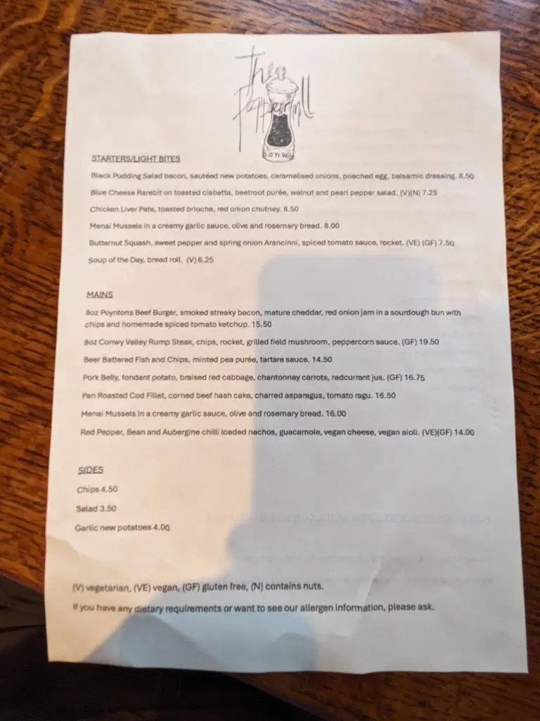 Menu_The Peppermill Conwy_Conwy_image_1