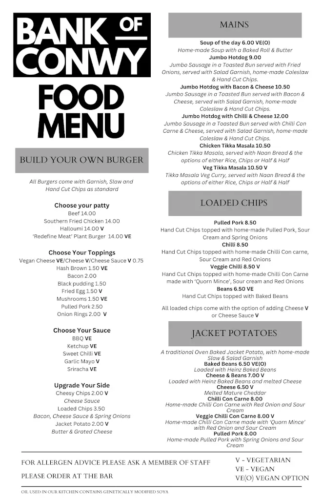 Menu_Bank Of Conwy_Conwy_image_1
