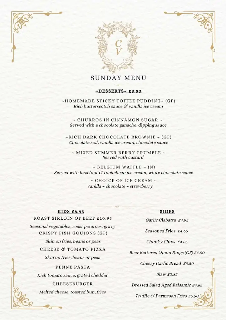 Menu_Castle View Bar and Restaurant_Conwy_immagine_2