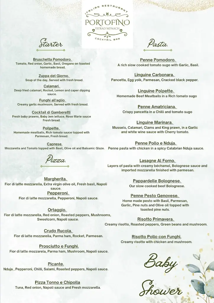 Menu_Portofino Ystrad Mynach_Gelligaer_immagine_1