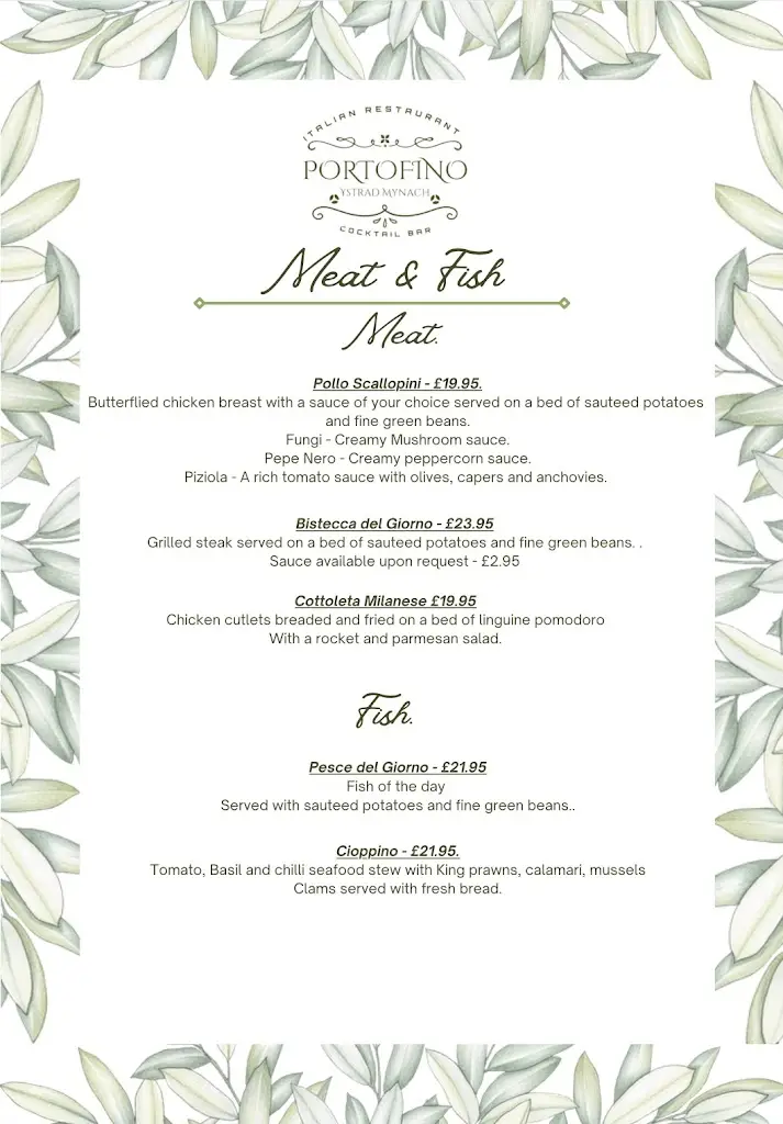 Menu_Portofino Ystrad Mynach_Gelligaer_immagine_4